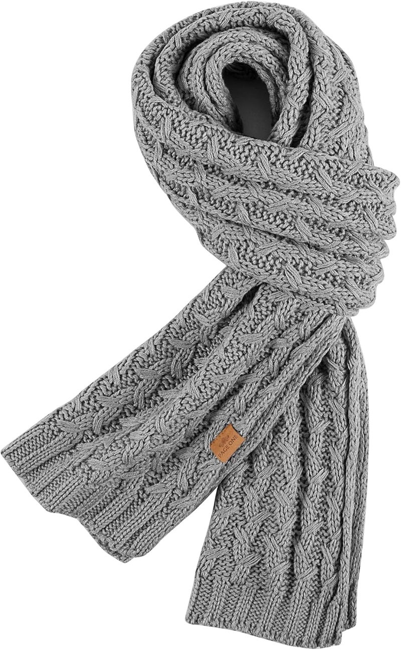 PAGE ONE Women's Ribbed Knit Scarf Winter Warm Long Big Wrap Cashmere Wool Thick Large Chunky Scarf for Women - Image 1